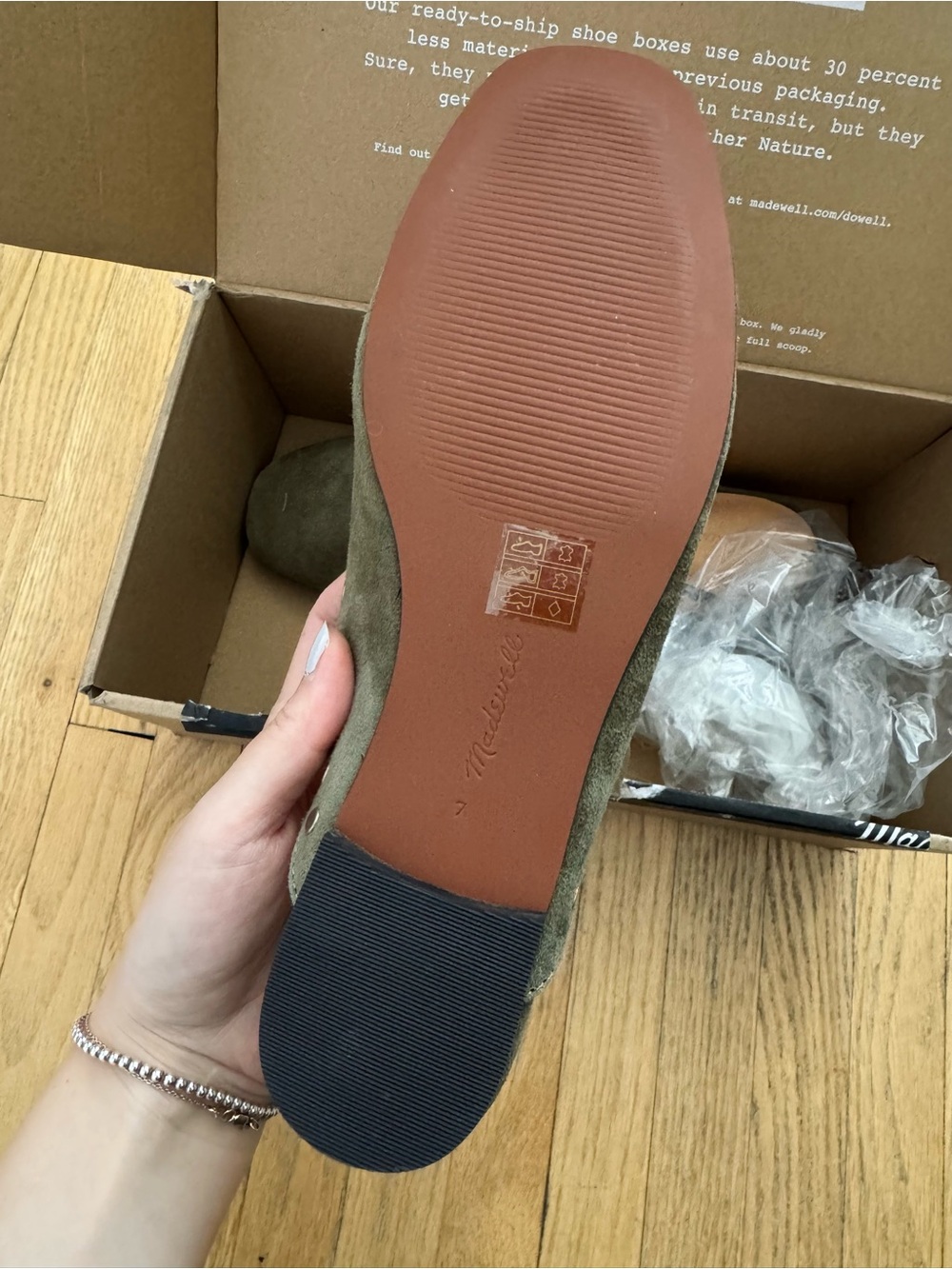 Madewell Suede Ballet Flat Mule with Gold Studs - Picture 6 of 7